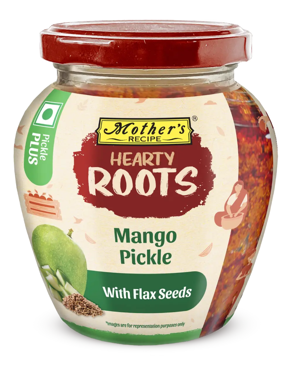 Mango<br> <span class="lighter">Pickle with </span><br>Flax Seeds