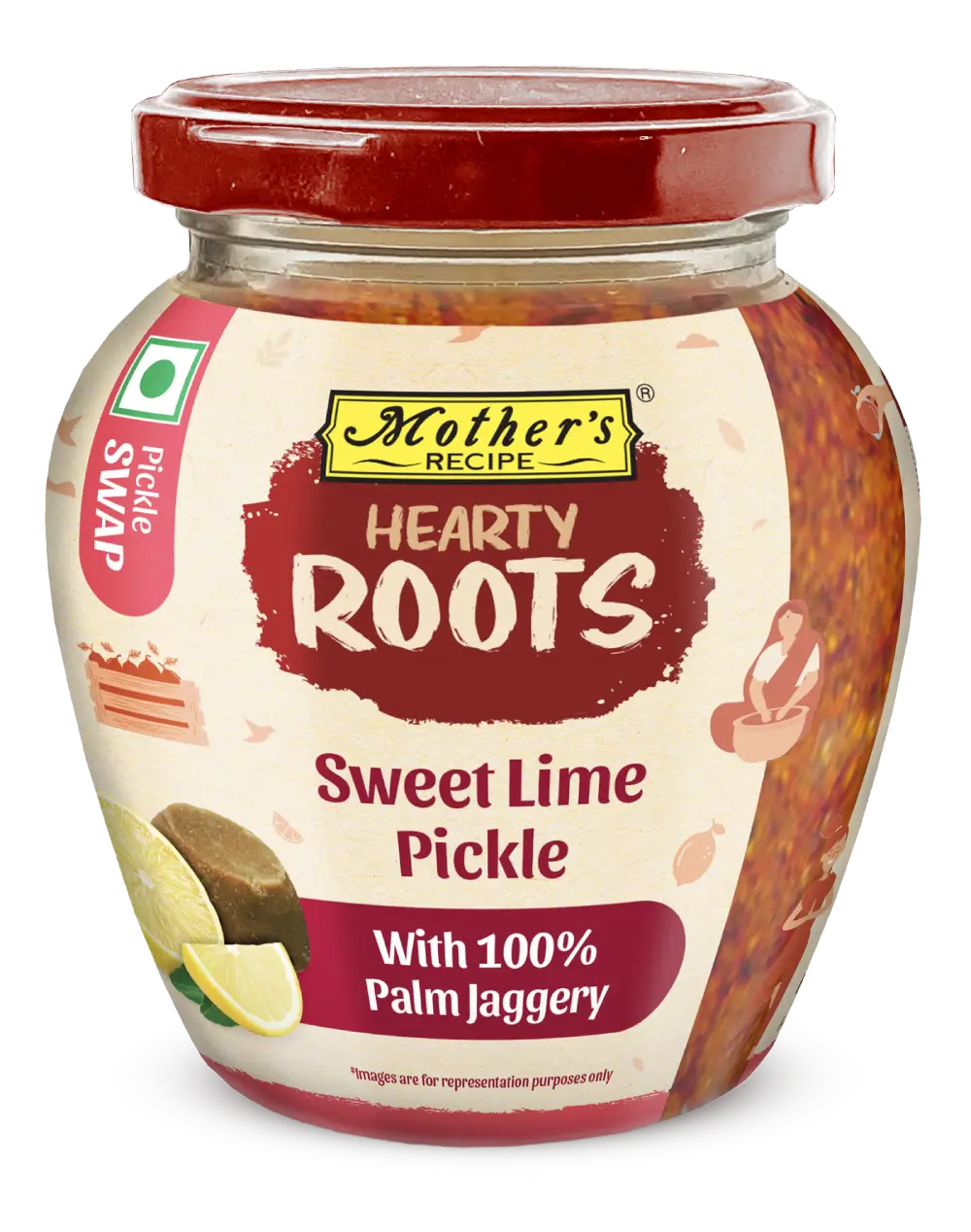Sweet Lime <br> <span class="lighter">Pickle with</span>
<br />100% palm<br />jaggery